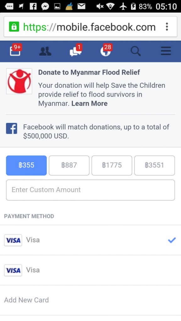 facebook-donate-myanmar
